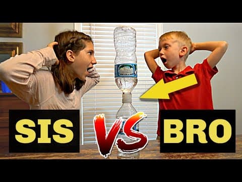 SIS VS BRO Bottle Flipping Challenge|Colin Amazing