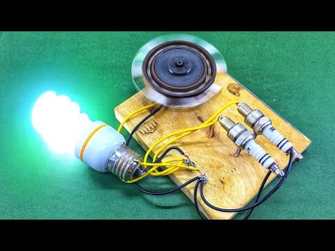 220v Free Energy 100% Self Running DC Motor Generator Using Spark plug with Flywheel At Home