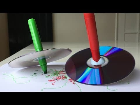 Fun Spinning Top Art Project For Kids With Marker And CD