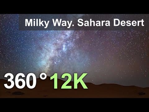 Milky way above sahara desert. 360 video in 12k i full documentary