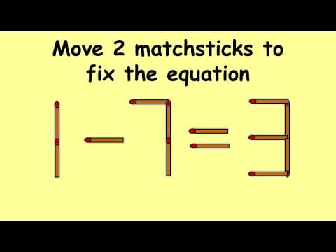 1-7=3 very tricky and hardest puzzle | Match stick puzzle #154 | Puzzles with Answer