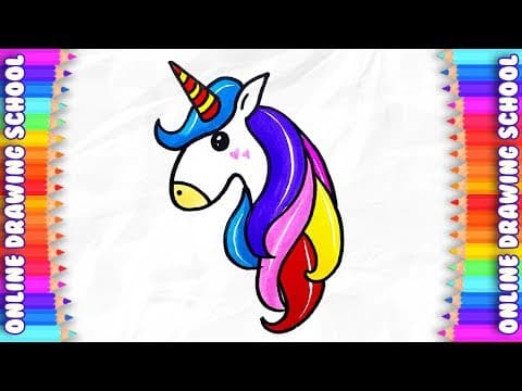 Draw and color a unicorn pony Drawing for children -  Lesson 185