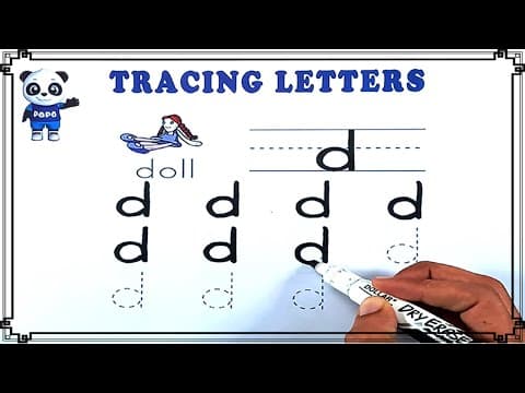 Tracing - tracing letter d - practice writing letter d - kids learning videos for kids