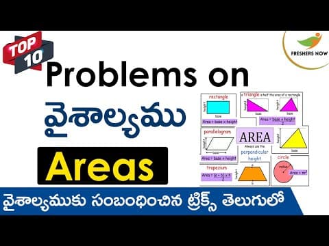 Areas Problems in Telugu | Aptitude Classes in Telugu | Problems on Areas | Shortcuts, Tips, Tricks