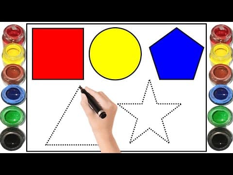 Shapes colors 2D Shapes drawing Shapes name Square Circle Pentagon Shapes drawing for kids