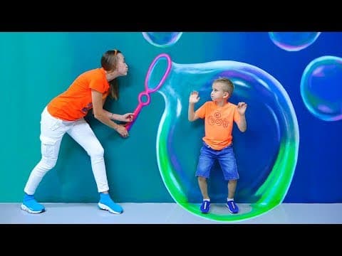 Vlad and nikita have fun day in the museum of illusions and the dinosaur park