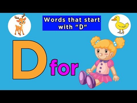 Words That Start with Alphabet Letter D-Letter D words-Words from letter D| Kids Learning Videos