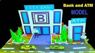 Bank Building model Making Project | DIY | ATM model Making using Cardboard