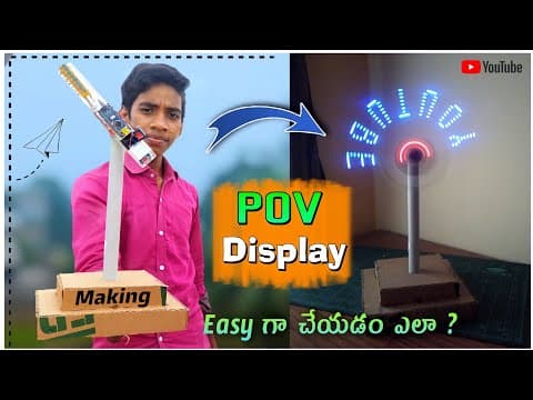 How to make pov display - arduino nano - pov display making - in telugu