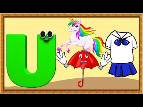 Words from letter u - kids learning videos - words start with letter u - kids vocabulary words