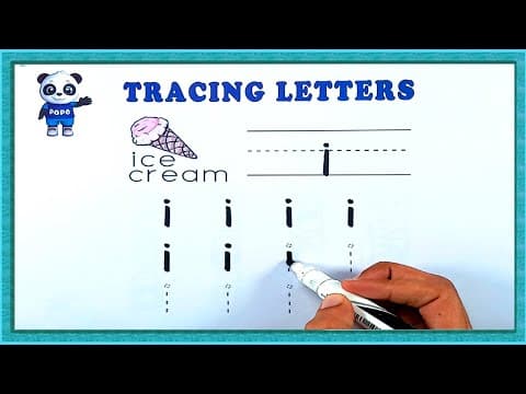 Tracing - tracing letter i - practice writing letter i - kids learning videos for kids