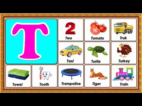 Words from t - vocabulary words - early childhood education - abc flashcards