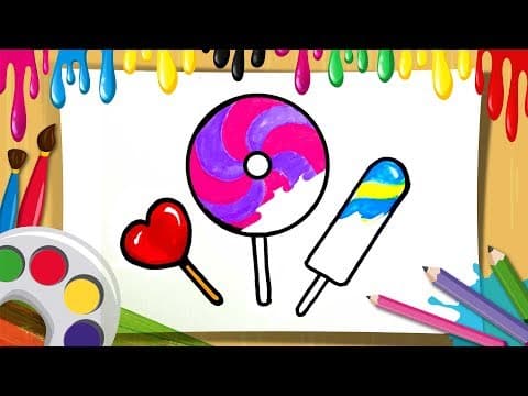 Drawings for kids how to draw candies, lollipops - drawings and coloring for kids