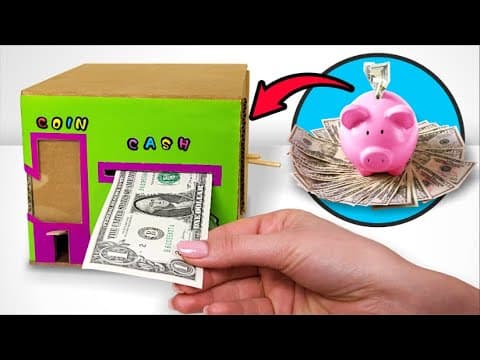 Diy modern piggy bank for cash and coins