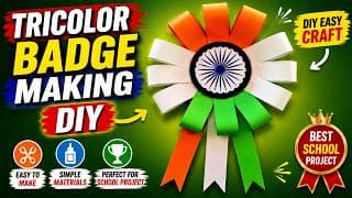 independence day republic day craft 2024 | badge craft ideas | Tricolour badge