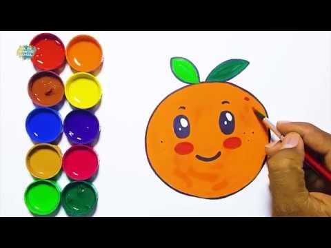 Draw and paint cute cartoon Orange step by step   -  Lesson 165
