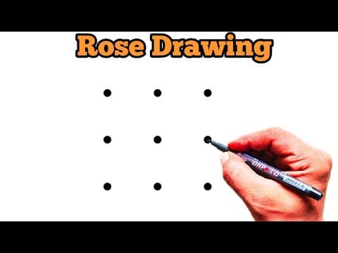 Rose drawing easy - how to draw a rose step by step - dots drawing