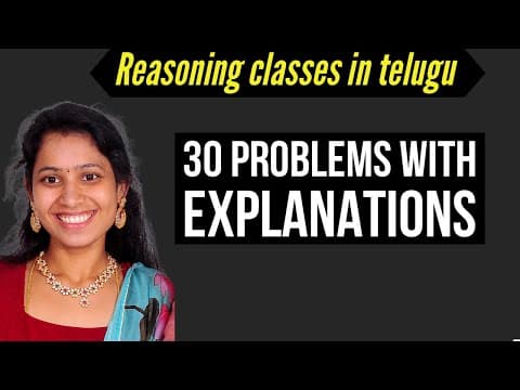 30 Reasoning important problems with explanations || Reasoning Telugu || Quiz || Solutions || Tips