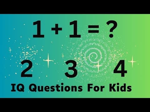 Iq Test With Answers Part 1 | Educational Video | IQ Questions For Kids With Answers