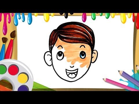 How to draw a boy face for kids - draw boy face easy step by step