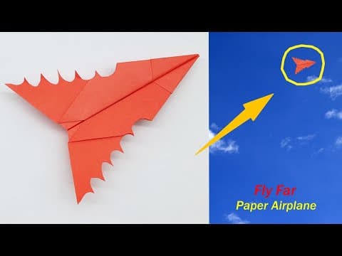 How To Make a Paper Plane That Flies Really Far - Flying Paper Airplane