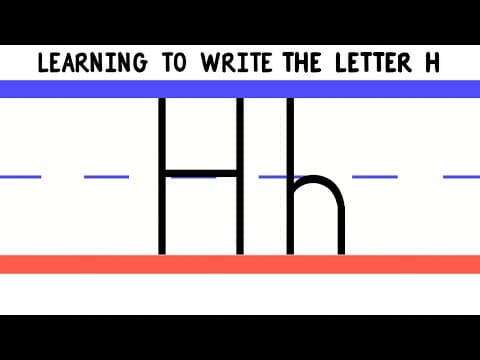 Write the letter h - abc writing for kids - alphabet handwriting by 123abctv
