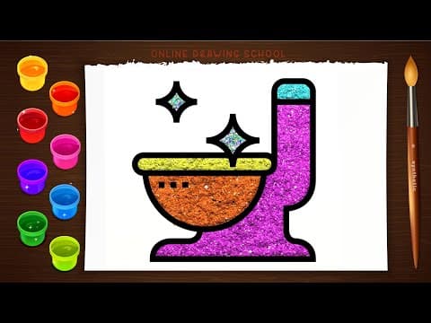 Simple cute colorful soccer ball drawing - basic drawings for kids - glitter coloring step by step