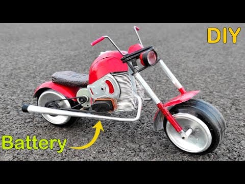 How to make Harley Davidson with Soda Cans and DC Motor - Amazing Bike
