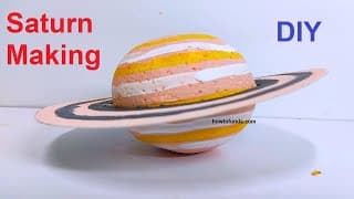 saturn model making using thermocol balls - diy - solar planets
