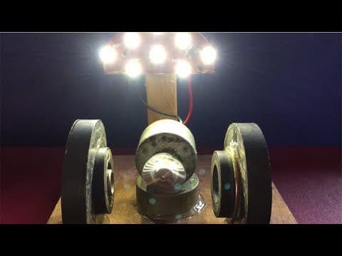 How to make free energy magnetic using DC motor with light 12V - Homemade DIY science projects
