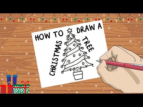 How to Draw a Christmas Tree | Easy Christmas Art Tutorial for Kids | Christmas Season | Twinkl