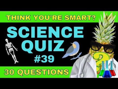 Science Quiz 39: Trivia Fun: Multiple Choice: Pub Quiz Challenge: Science General Knowledge.