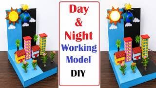 day and night working model science project exhibition - simple and easy - diy