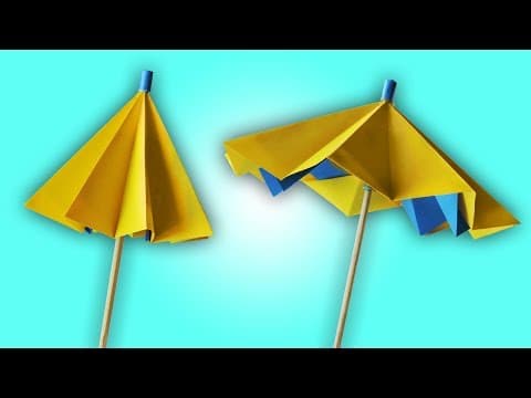 How to make a paper umbrella that opens and closes-easy summer craft
