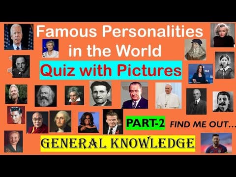 FAMOUS PERSONALITIES IN THE WORLD || PART 2 || QUIZ WITH PICTURES || GENERAL KNOWLEDGE