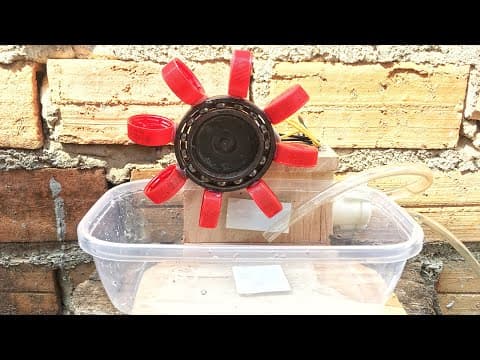 How to make mini free energy generator 12v using dc motor With wheel water pump