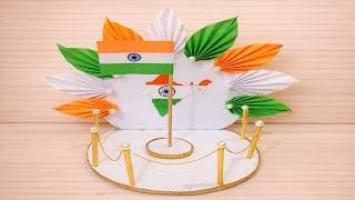 independence day craft ideas | tricolor craft ideas - flag hoisting decoration