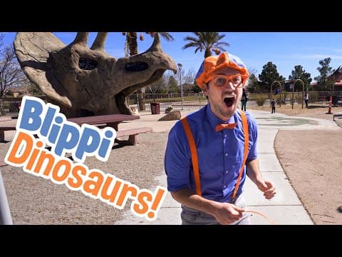 Blippi visits dinosaur exhibition - explore with blippi! - educational videos for toddlers