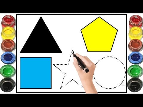 Shapes Names Shapes drawing Triangle Pentagon Square shapes colors 2D shapes Drawing for kids