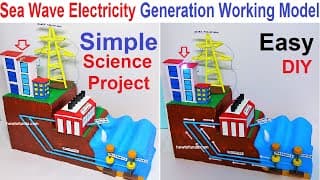 sea tide wave electricity energy generation working model - diy