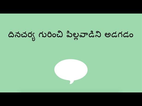 దినచర్య గురించి పిల్లవాడిని అడగడం - Asking a Child About Their Day (Telugu)