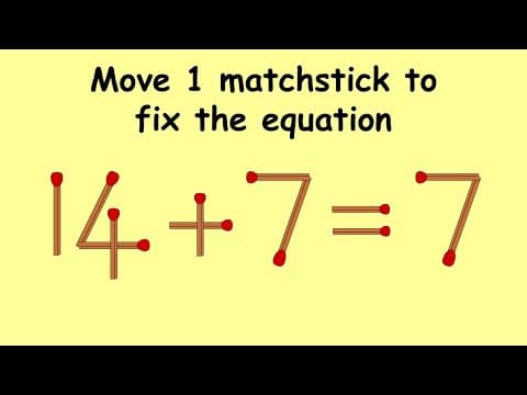 14+7=7 very hard and tricky matchstick puzzle | Match stick puzzle #115 | Puzzles with Answer