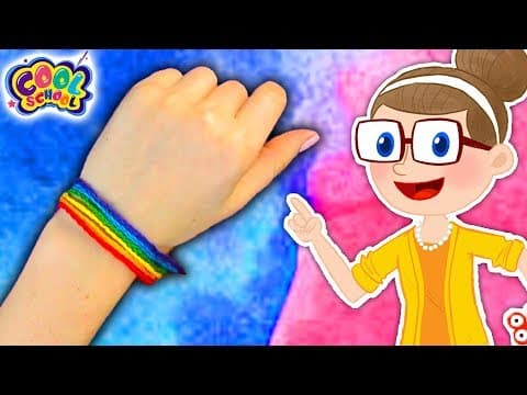 DIY Best Friend Rainbow Friendship Bracelets Craft 🌈 Crafty Carol Crafts for Kids 🎨 Cool School