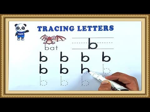 Tracing - tracing letter b - practice writing letter b - kids learning videos for kids