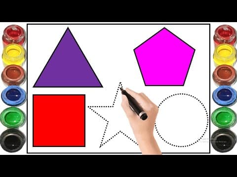 2D shapes drawing shapes colors shapes drawing triangle pentagon square shapes name for kids