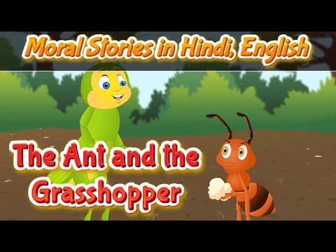 Ant and Grasshopper Story in Hindi and English | Bedtime Moral Stories in Hindi | Pebbles Hindi