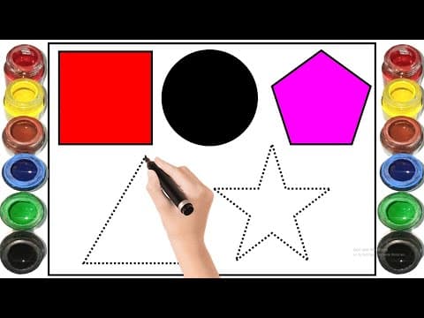 Shapes name 2D shapes drawing Square circle pentagon shapes drawing shapes colors shapes