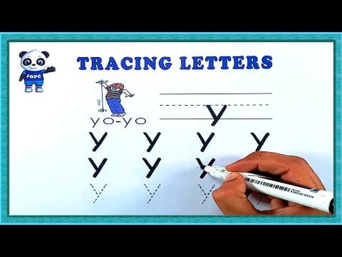 Tracing - tracing letter y - practice writing letter y - kids learning videos for kids