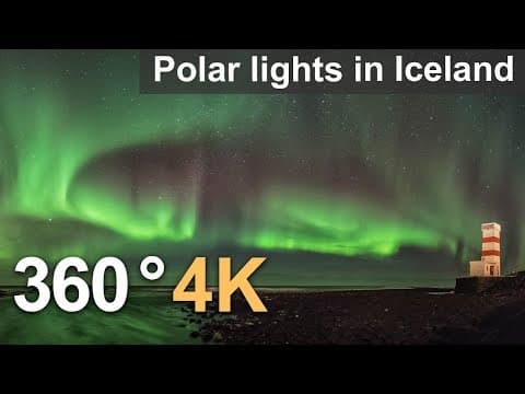 360°,polar lights in iceland. 4к video i full documentary