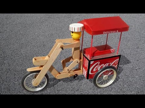Make A Coca-cola Cycle Rickshaw With Robot | Ice Cream Trolley From Coca cola Cans | Electric Bike